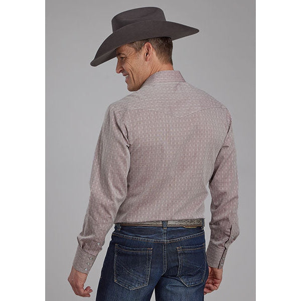 ROPER MENS SNAP TONE ON TONE SHIRT - RED