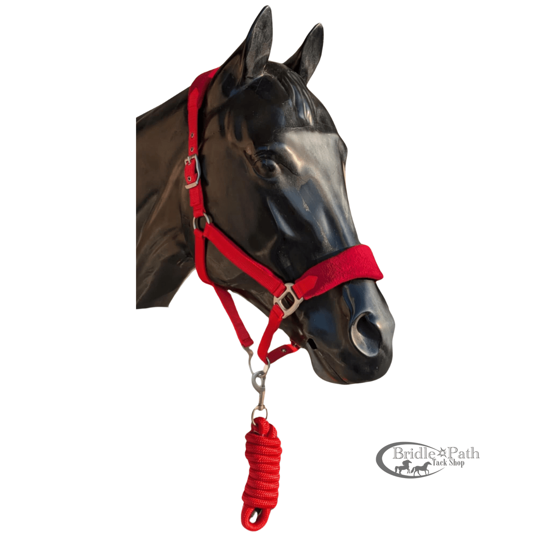 FLEECE NOSE NYLON BREAKAWAY HALTER WITH LEAD