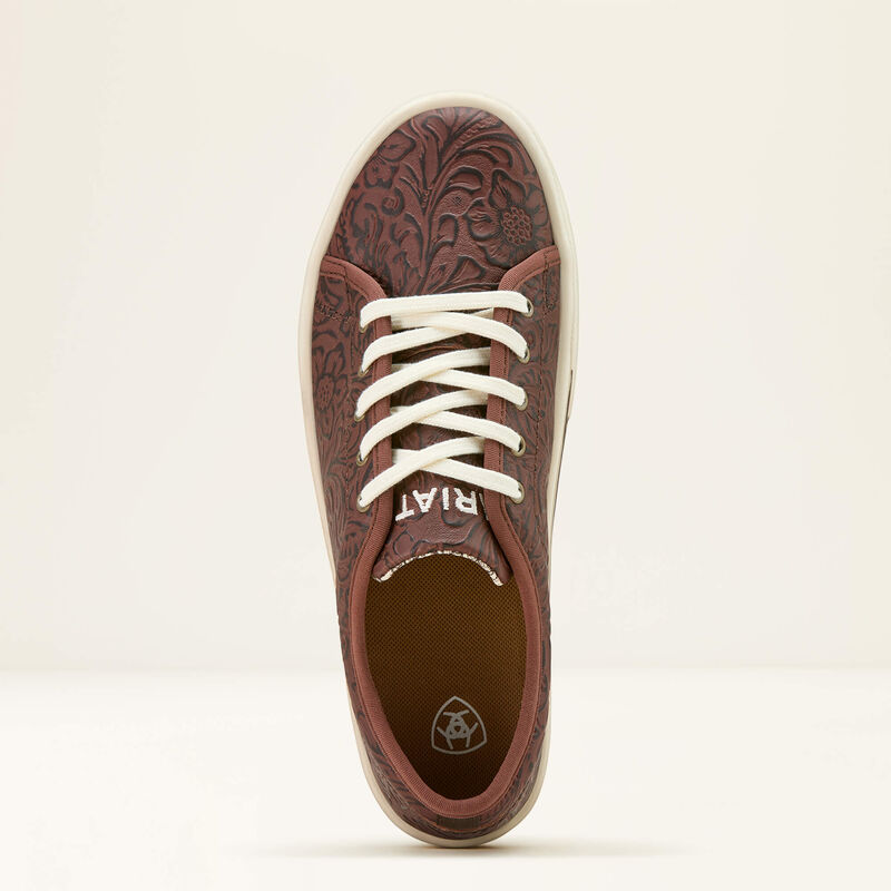 ARIAT WOMENS SKYLAR CASUAL SHOE - BROWN FLORAL EMBOSS