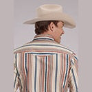 ROPER MENS SOUTHWEST VERTICAL STRIPE SNAP SHIRT