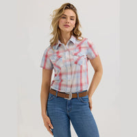 WRANGLER WOMENS ESSENTIAL SHORT SLEEVE WESTERN SNAP TOP