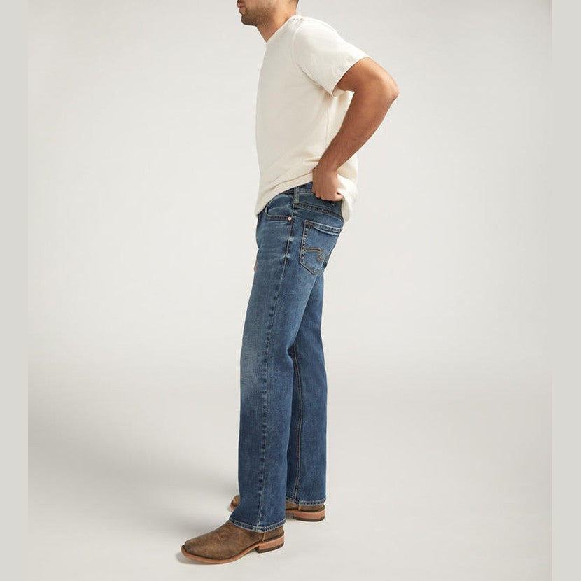 SILVER MENS JACE SLIM FIT BOOTCUT JEAN - MID WASH