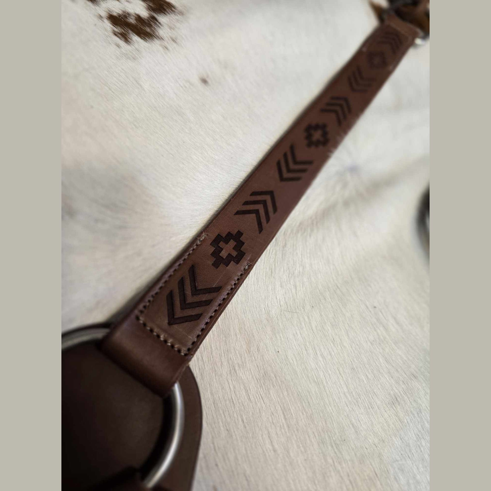AZTEC TOOLED  HEADSTALL & BREAST COLLAR SET