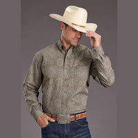 STETSON MENS BUTTON DOWN VICTORIAN PAISLEY
