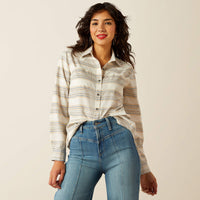 ARIAT WOMENS BILLIE JEAN SHIRT - MUSTARD JACQUARD
