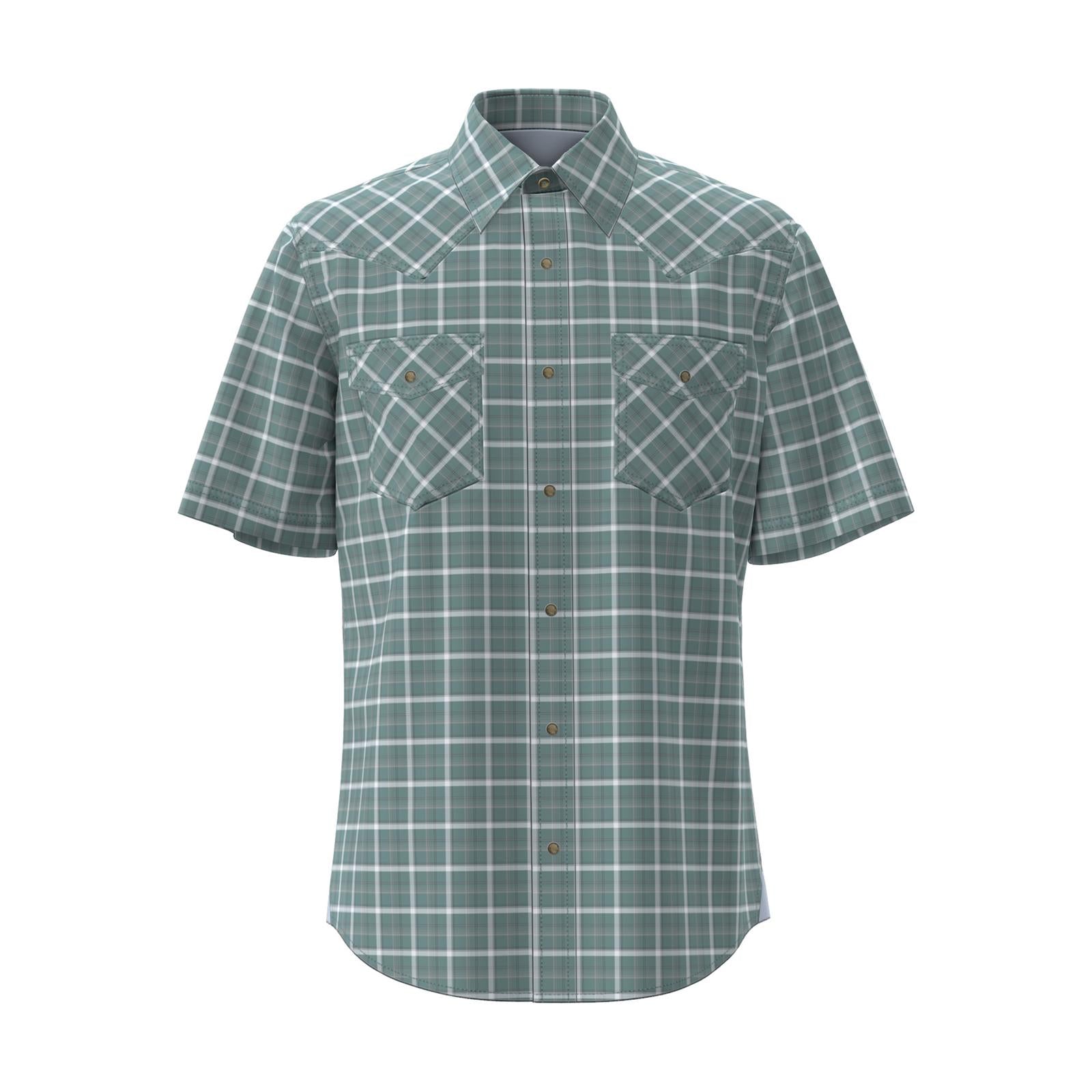 WRANGLER MENS 20X COMPETITION ADVANCE SHORT SLEEVE SHIRT - TURQUOISE
