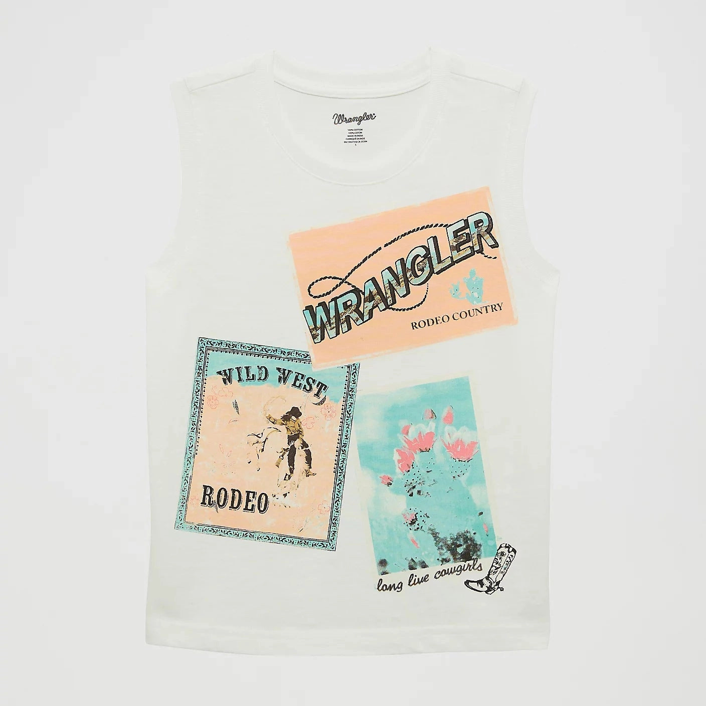 WRANGLER GIRLS WESTERN GRAPHIC TANK - WHITE