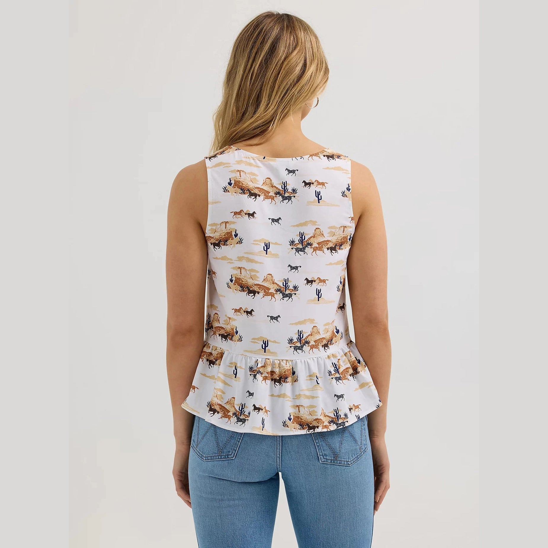WRANGLER WOMENS V-NECK PEPLUM TANK