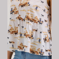 WRANGLER WOMENS V-NECK PEPLUM TANK
