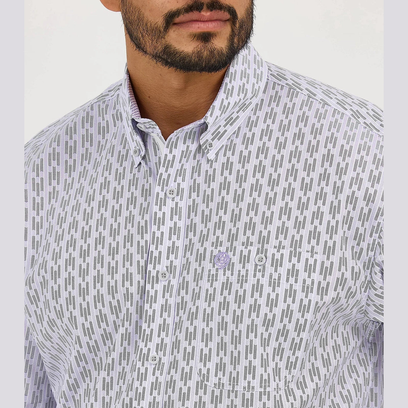 WRANGLER MENS GEORGE STRAIT BUTTON DOWN SHIRT - VIOLET LIFT