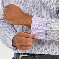WRANGLER MENS GEORGE STRAIT BUTTON DOWN SHIRT - VIOLET LIFT