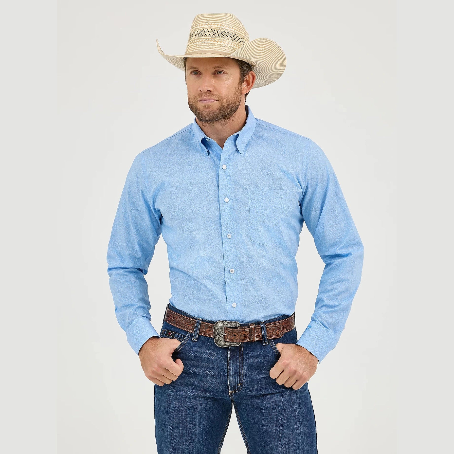 WRANGLER MENS CODY JOHNSON BUTTON DOWN SHIRT