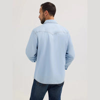 WRANGLER MENS RETRO PREMIUM SNAP SHIRT - ICE BLUE