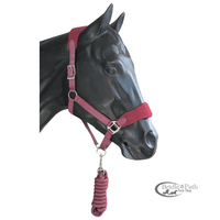 FLEECE NOSE NYLON BREAKAWAY HALTER WITH LEAD