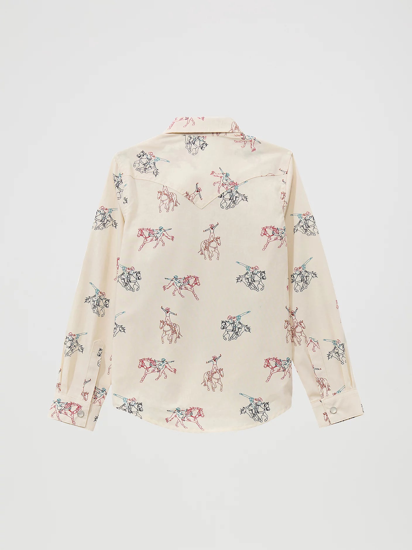 WRANGLER GIRLS COWBOY HORSE PRINT SNAP SHIRT