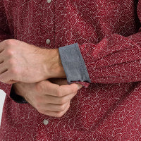 WRANGLER MENS RETRO PREMIUM WESTERN SNAP SHIRT - RED WAVES