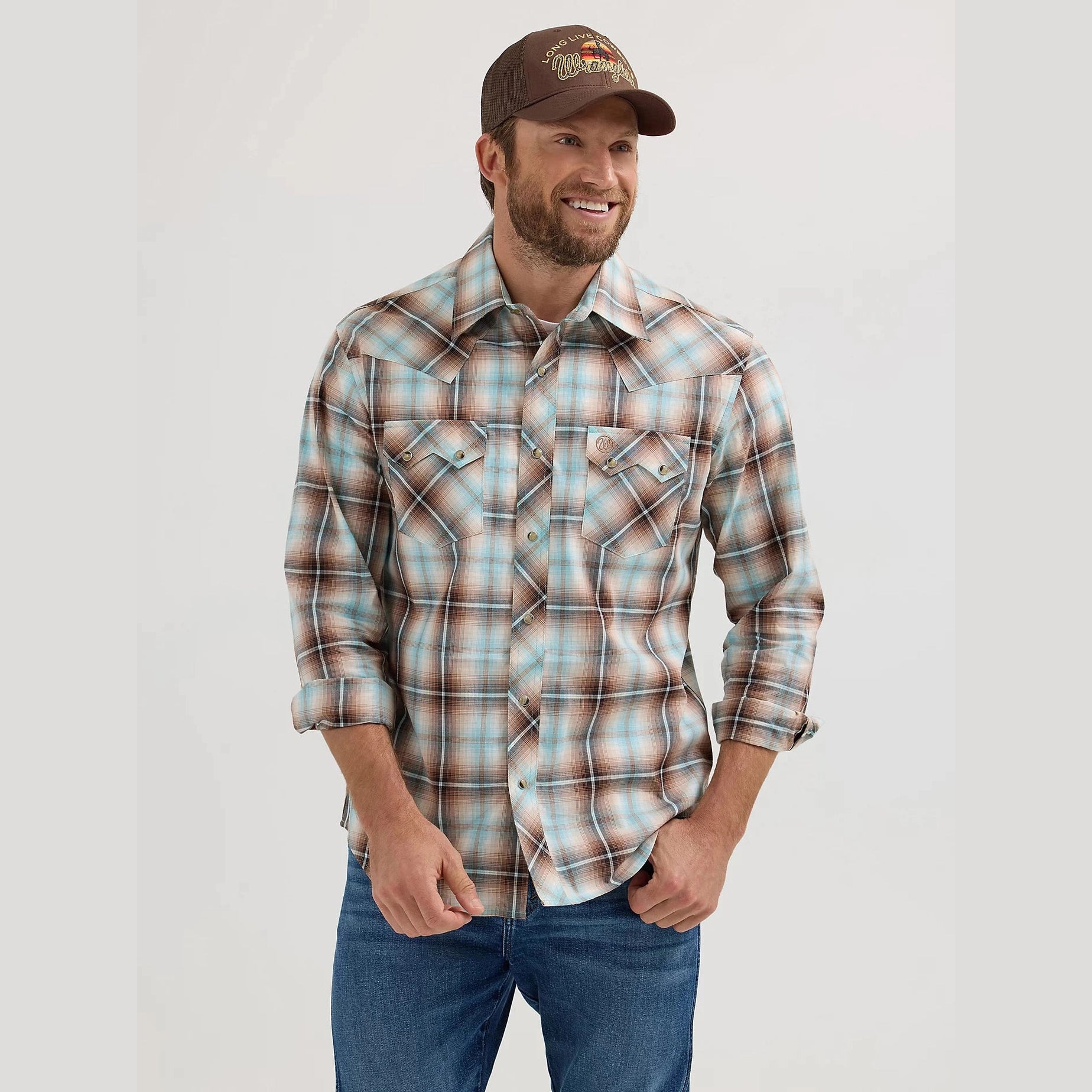 WRANGLER MENS RETRO SAWTOOTH SNAP POCKET WESTERN SHIRT