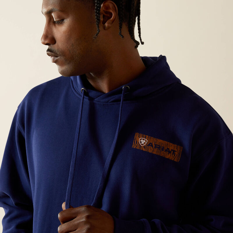 ARIAT MENS WOODSHOP STACK HOODIE - NAVY