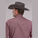 ROPER MENS AMARILLO MINI CHECK SHIRT - WINE