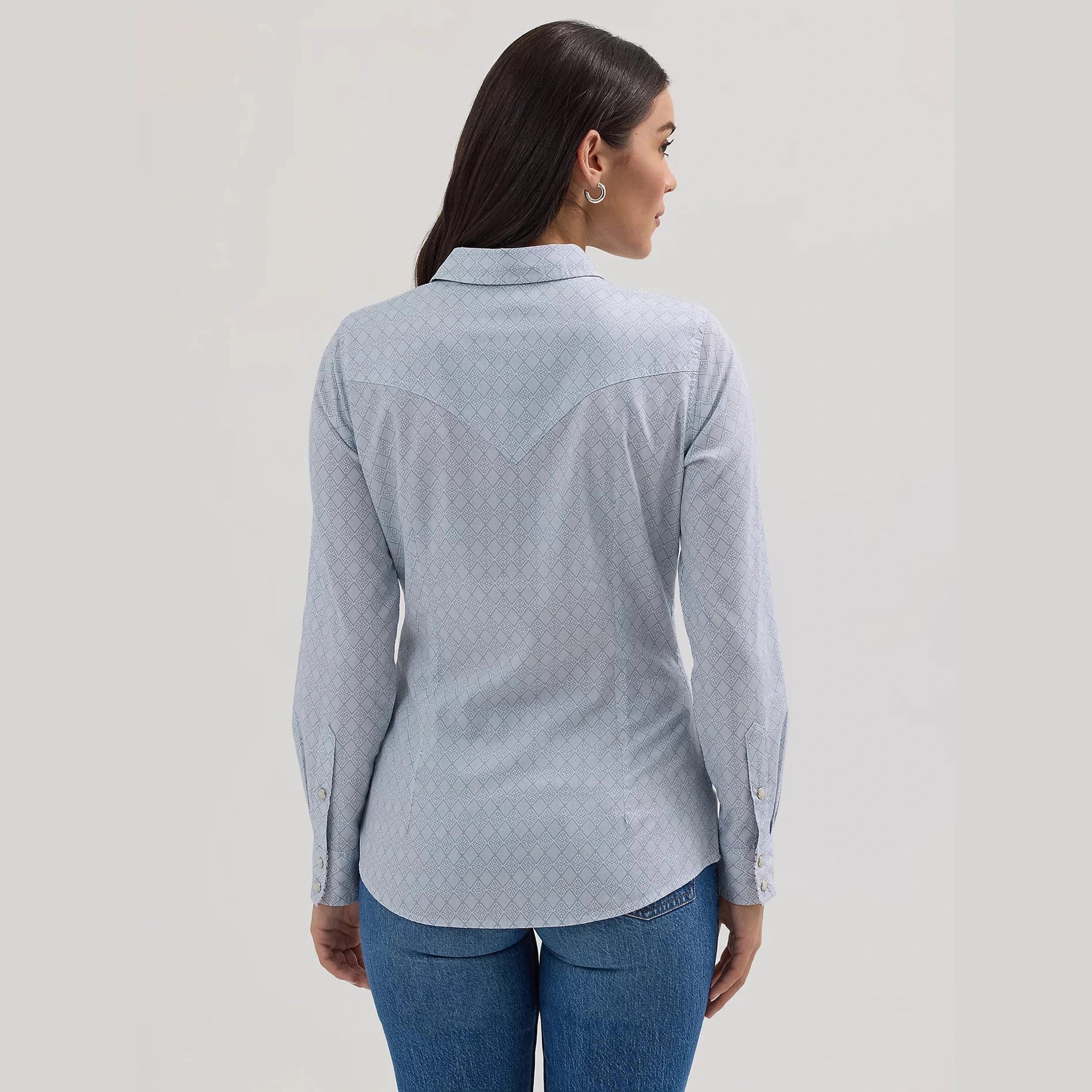 WRANGLER WOMENS ALL OCCASION WESTERN SNAP SHIRT - DIAMOND SKY