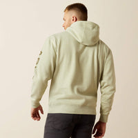 ARIAT MENS LOGO HOODIE - SAGE HEATHER