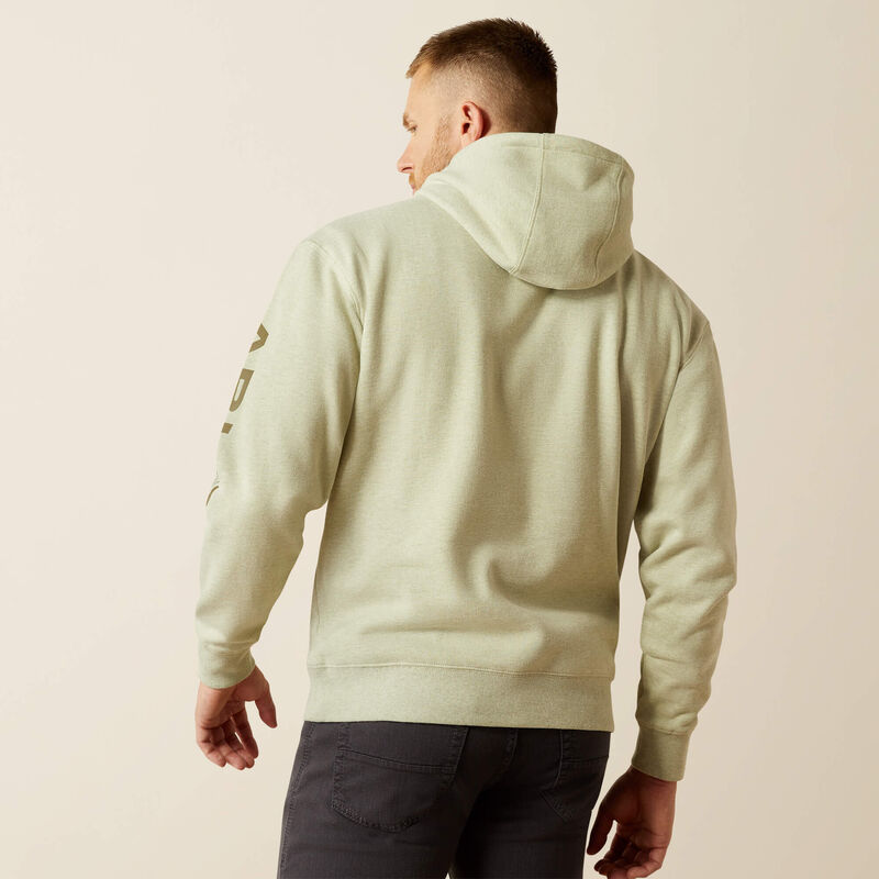 ARIAT MENS LOGO HOODIE - SAGE HEATHER