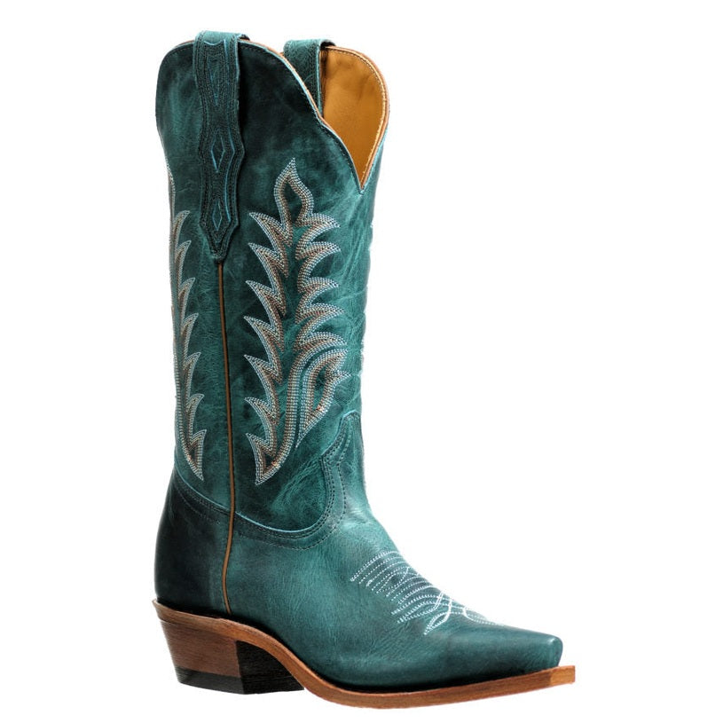 BOULET WOMENS SPIRIT TURQUOISE SNIP TOE WESTERN BOOT