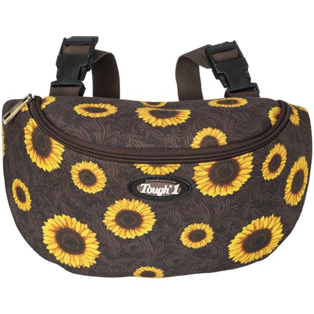 TOUGH 1 SUNFLOWER TOOLED SADDLE POUCH