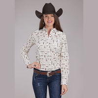 ROPER WOMENS RETRO RODEO PRINT SHIRT