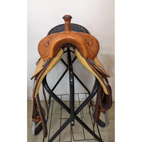 MARTIN CERVI  BARREL SADDLE 13.5 BLACK OSTRICH FULL SEAT BREAST COLLAR INCLUDED