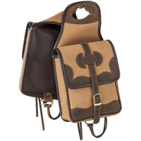 TOUGH 1 CANVAS HORN BAG WITH LEATHER ACCENTS