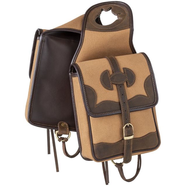 TOUGH 1 CANVAS HORN BAG WITH LEATHER ACCENTS