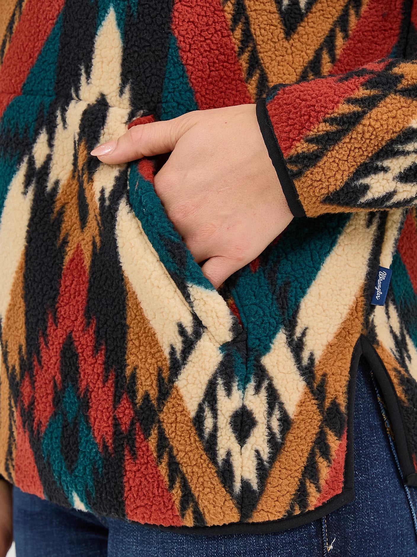 WRANGLER WOMENS RETRO QUARTER ZIP SHERPA PULLOVER