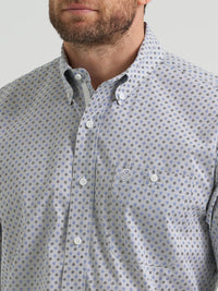 WRANGLER MENS GEORGE STRAIT BUTTON DOWN SHIRT - BLUE GREY SWIRL