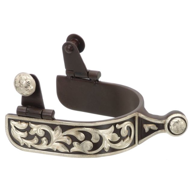TOUGH 1 SPURS WITH ENGRAVED FLORAL DESIGNS