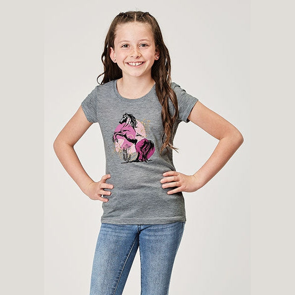 ROPER GIRLS PRINTED TEE - GREY