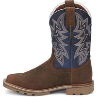 JUSTIN MENS DUSTY CEDAR BROWN WATER BUFFALO WESTERN BOOT