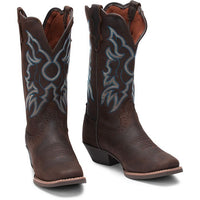 JUSTIN WOMENS BRANDY DARK BROWN COWHIDE BOOT