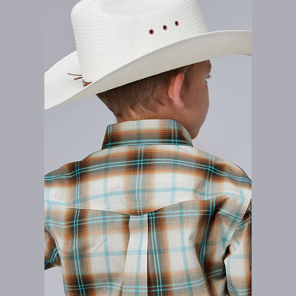 ROPER BOYS DESERT SPRING PLAID WESTERN SHIRT
