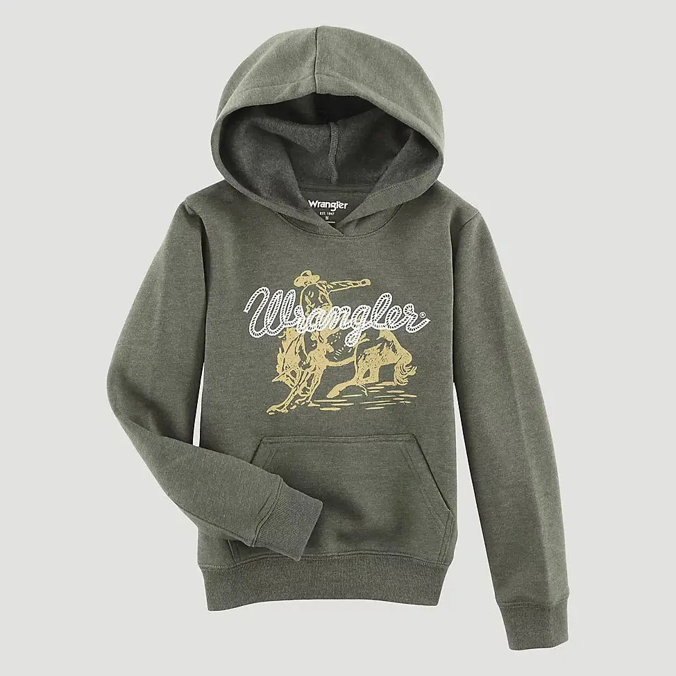 WRANGLER BOYS GRAPHIC HOODIE - OLIVE