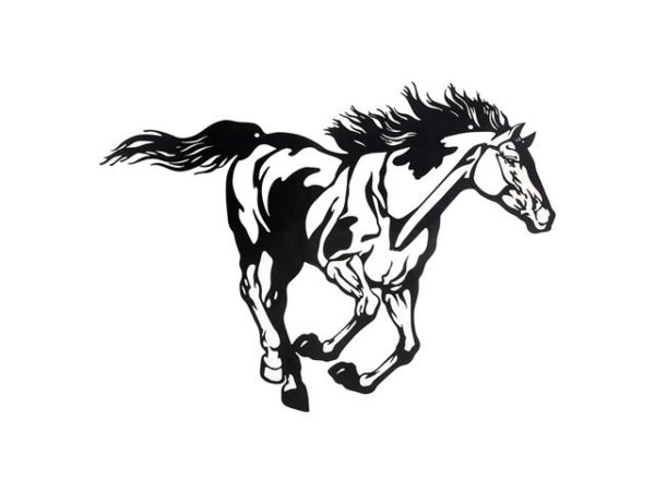BLACK METAL WALL DECOR - RUNNING HORSE