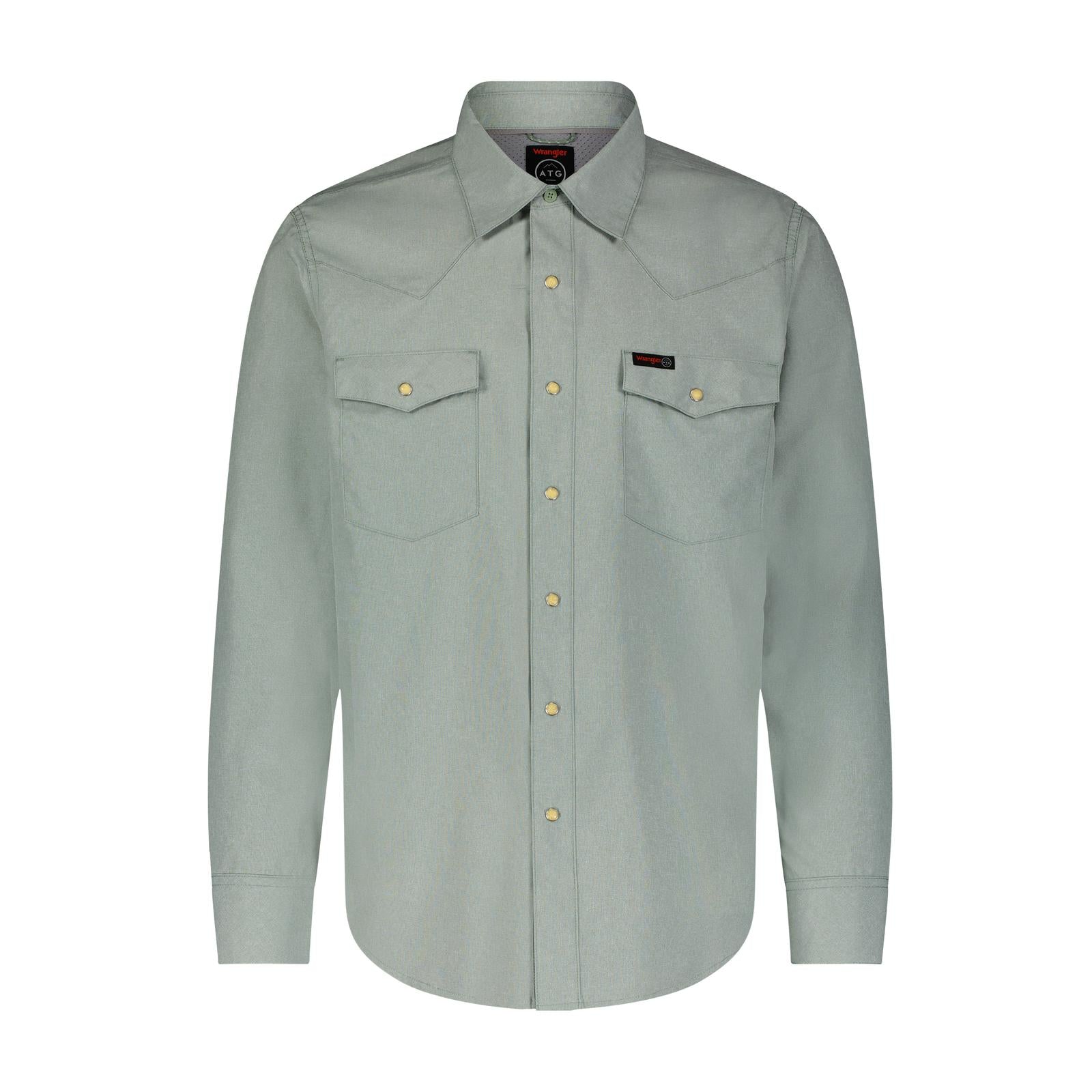 WRANGLER MENS ATG-X DROVER UTILITY SHIRT - ICEBERG GREEN