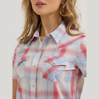 WRANGLER WOMENS ESSENTIAL SHORT SLEEVE WESTERN SNAP TOP