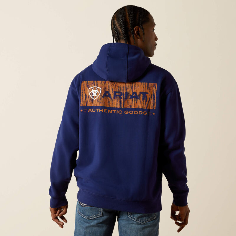 ARIAT MENS WOODSHOP STACK HOODIE - NAVY