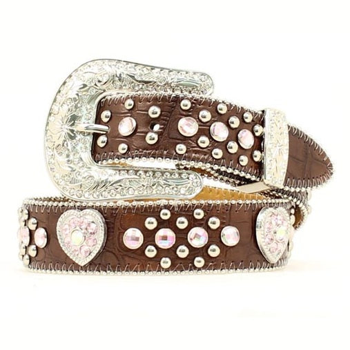 NOCONA GIRLS PINK HEART BELT