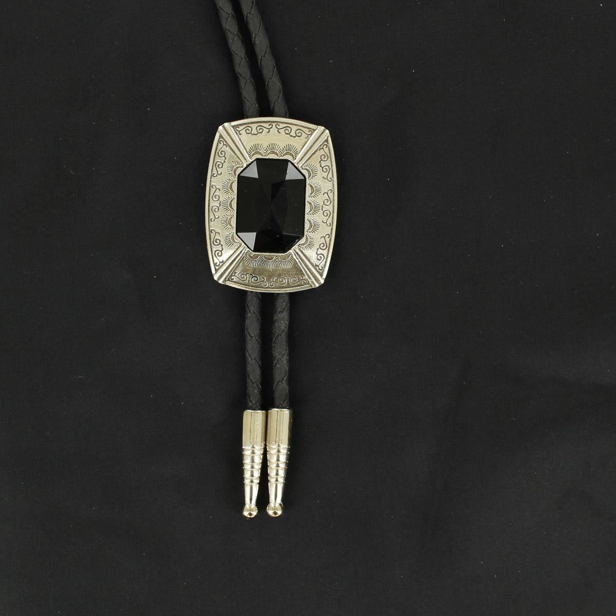 Double S Adult Western Bolo Black Stone