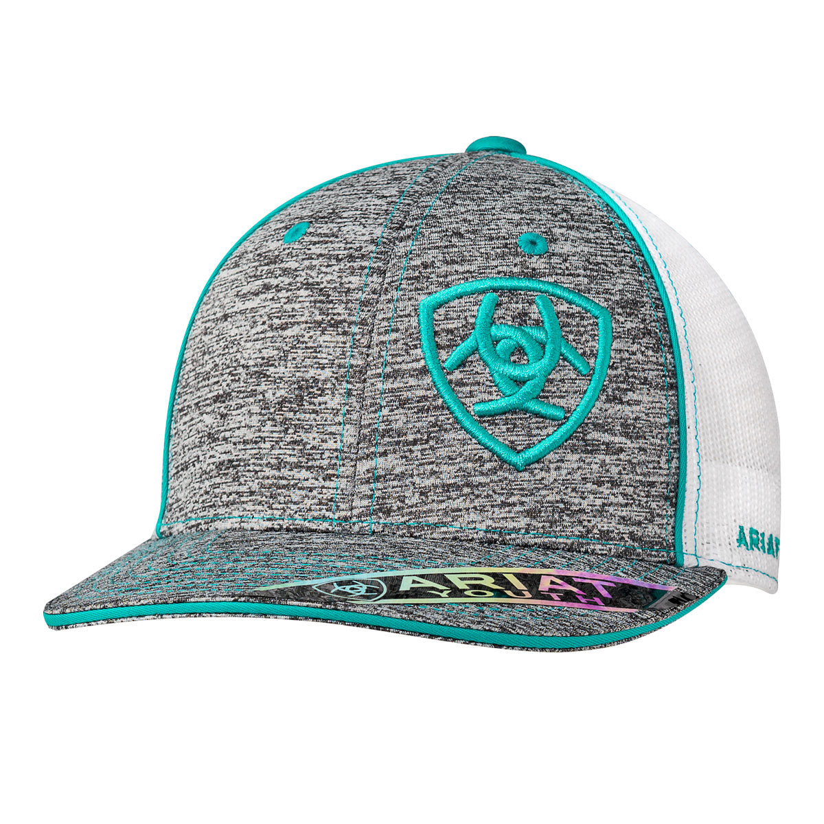 ARIAT YOUTH OFFSET SHEILD BALL CAP - TURQ