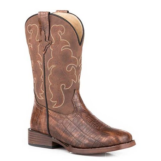 ROPER VIPER CHILD TAN FAUX CROCO WESTERN BOOT