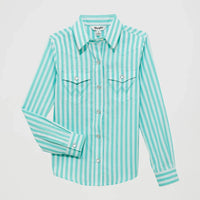 WRANGLER GIRLS STRIPED WESTERN SNAP SHIRT