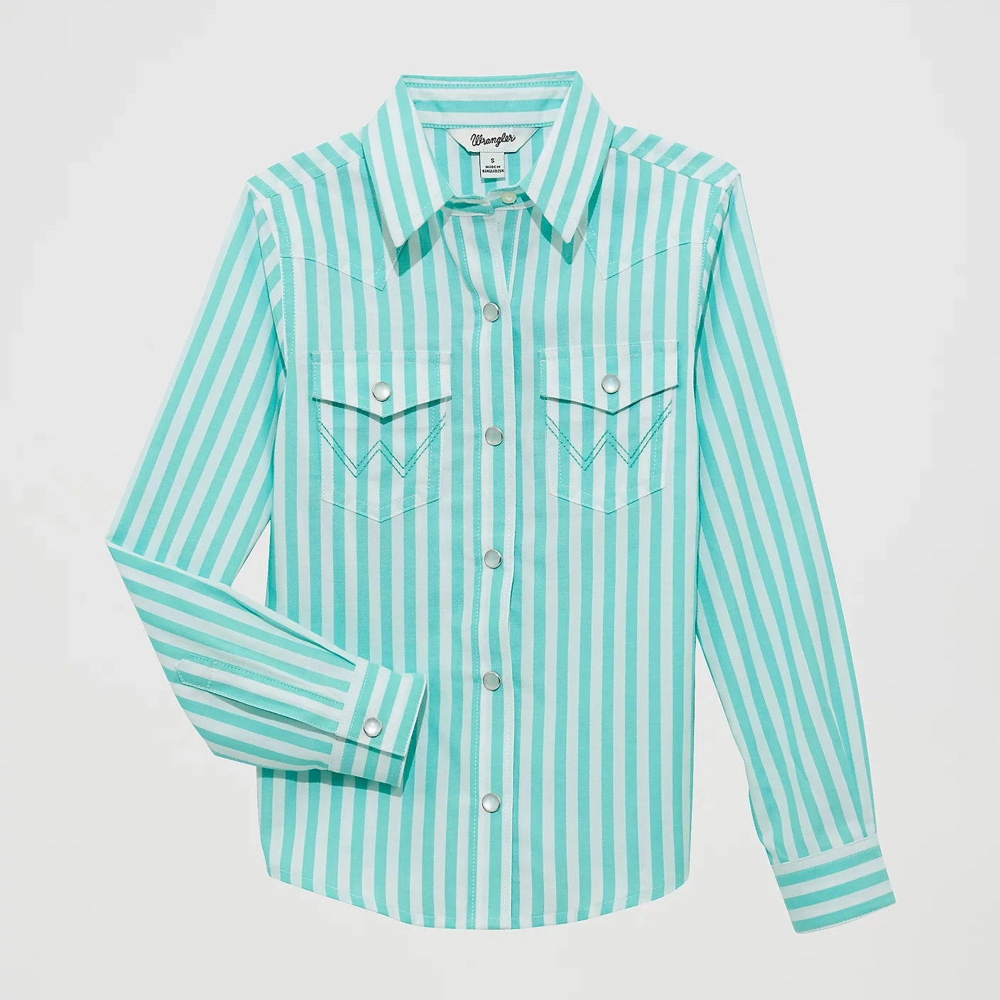WRANGLER GIRLS STRIPED WESTERN SNAP SHIRT